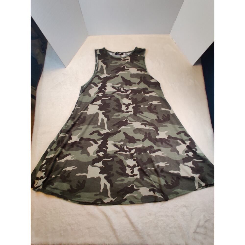 MRT 1030 Dress Women's Size XL Camo Tank Dress Knee Length USA Made